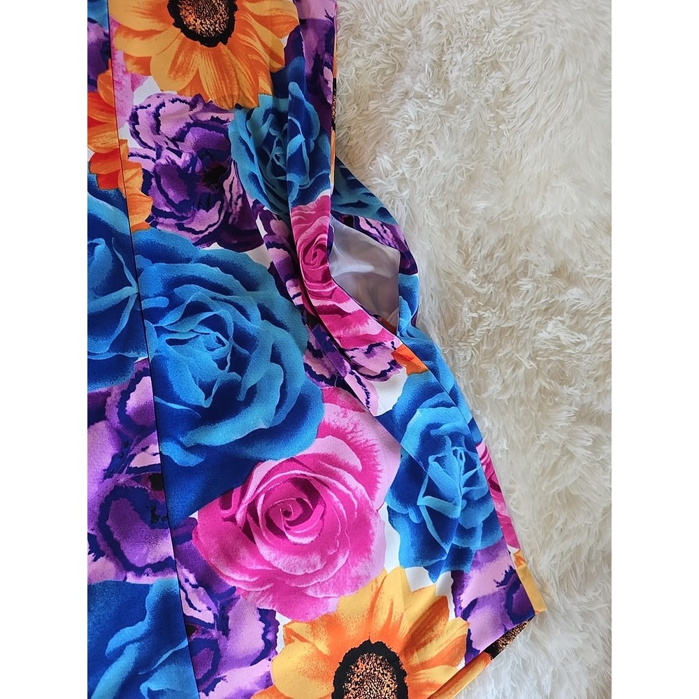 Premise Multicolor Floral Sleeveless Dress Pockets Sz M - Picture 8 of 10